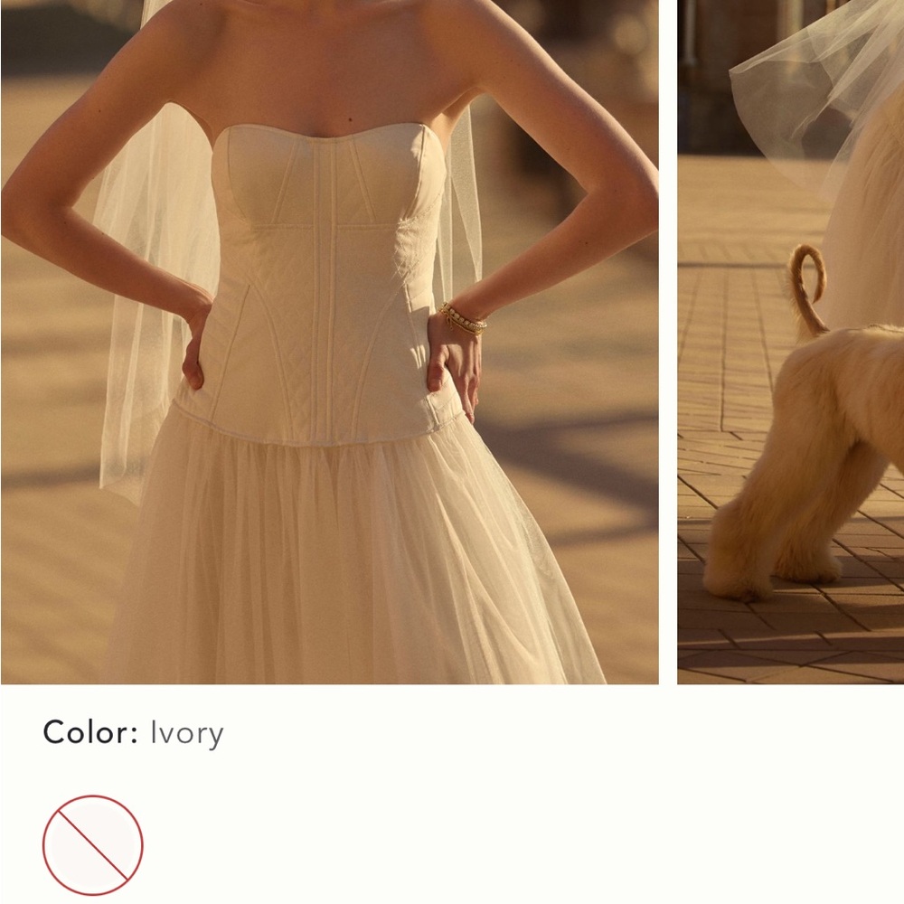 BHLDN Ivory Strapless Gown